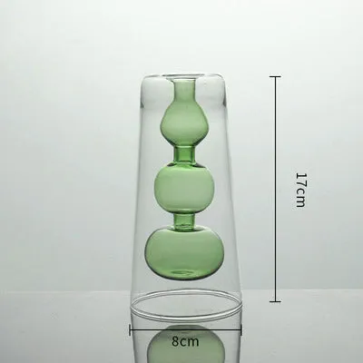 Inside Out Double Walled Glass Vase
