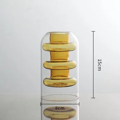Inside Out Double Walled Glass Vase