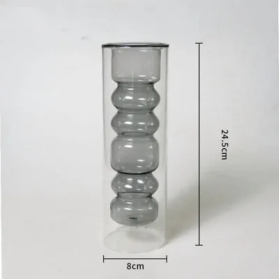 Inside Out Double Walled Glass Vase