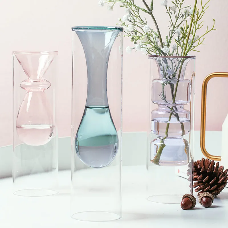 Inside Out Double Walled Glass Vase