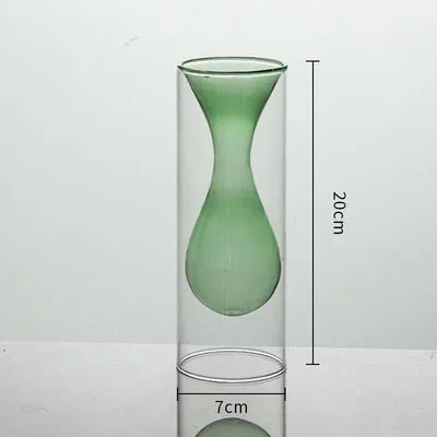 Inside Out Double Walled Glass Vase