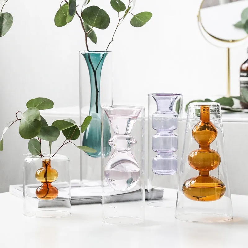 Inside Out Double Walled Glass Vase