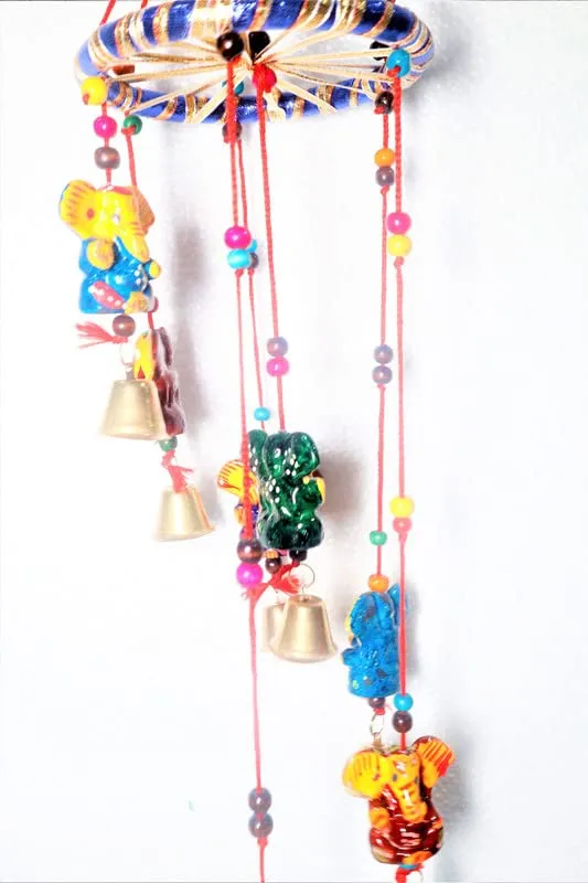 Jaipur Ace Door Hanging Bell Toran | Wind Chime with Bells Latkan Traditional Hangings for Wall/Door & Home Decor