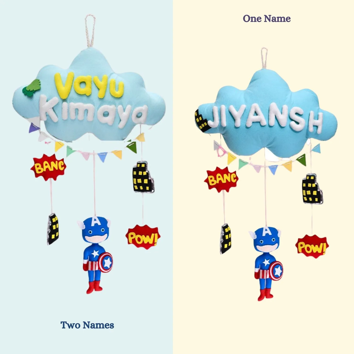 Junior Superhero Series Personalised Cloud Hanging