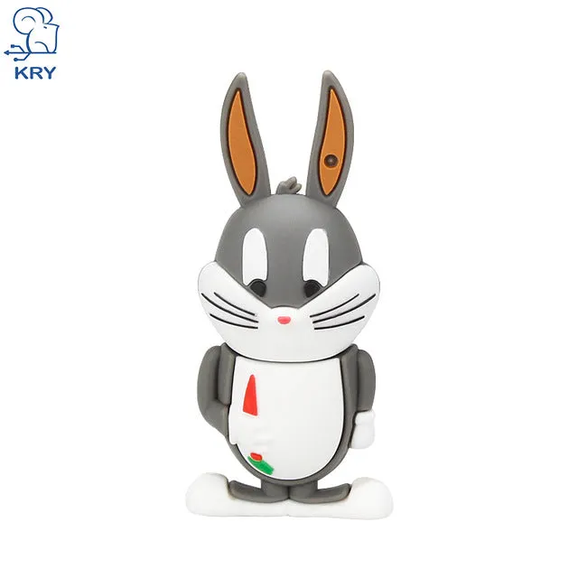 KRY Cartoon Cat Duck Rabbit Lion USB Flash Drive 2.0 4GB 8GB 16GB 32GB 64GB Creative USB Flash Drive Pendrive Free Shipping