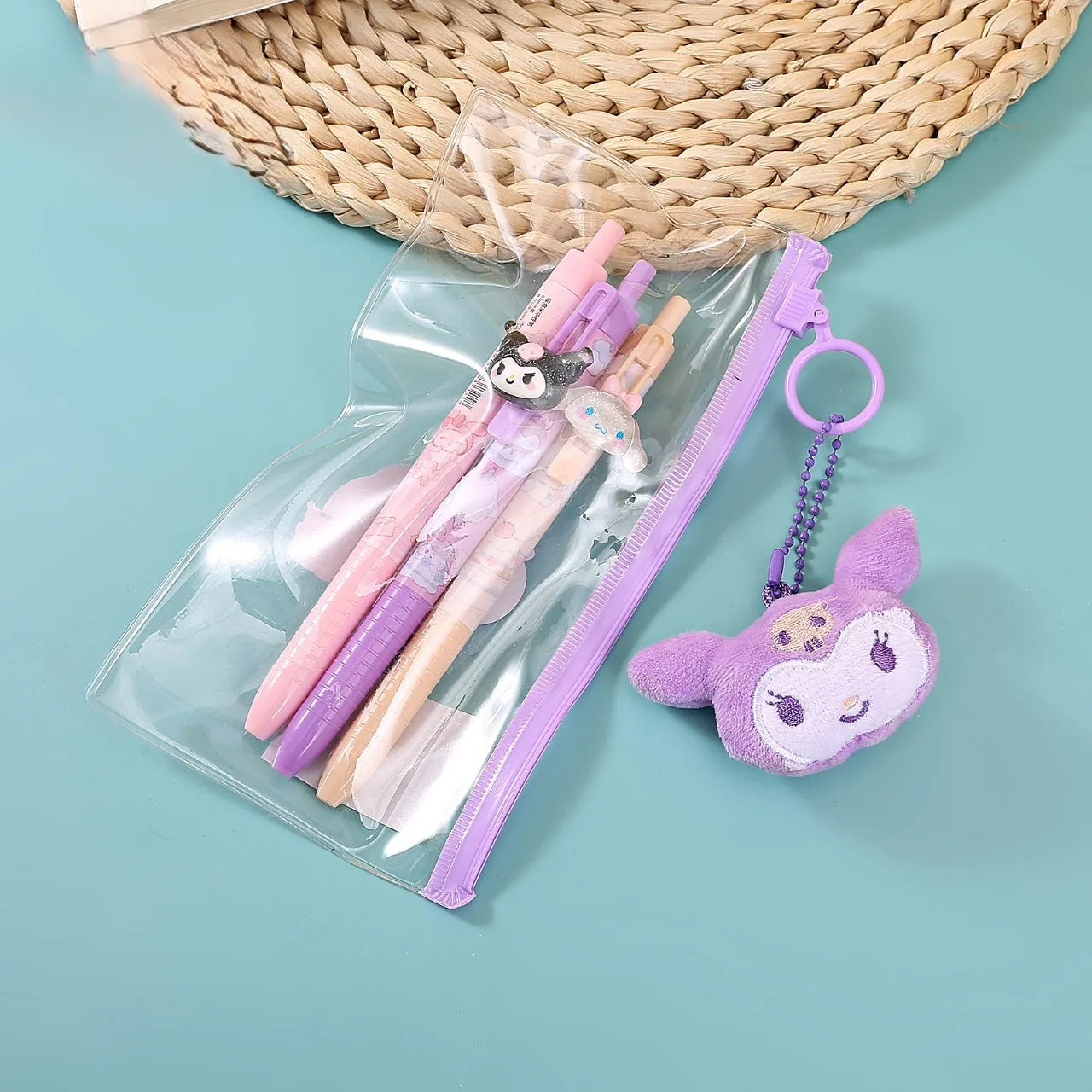 Kuromi Keychain With 3Pen And Pouch.