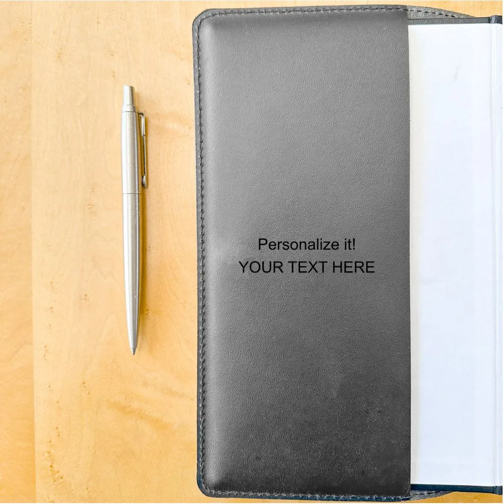 Leather Refillable Journal Notebook, Cat in Window