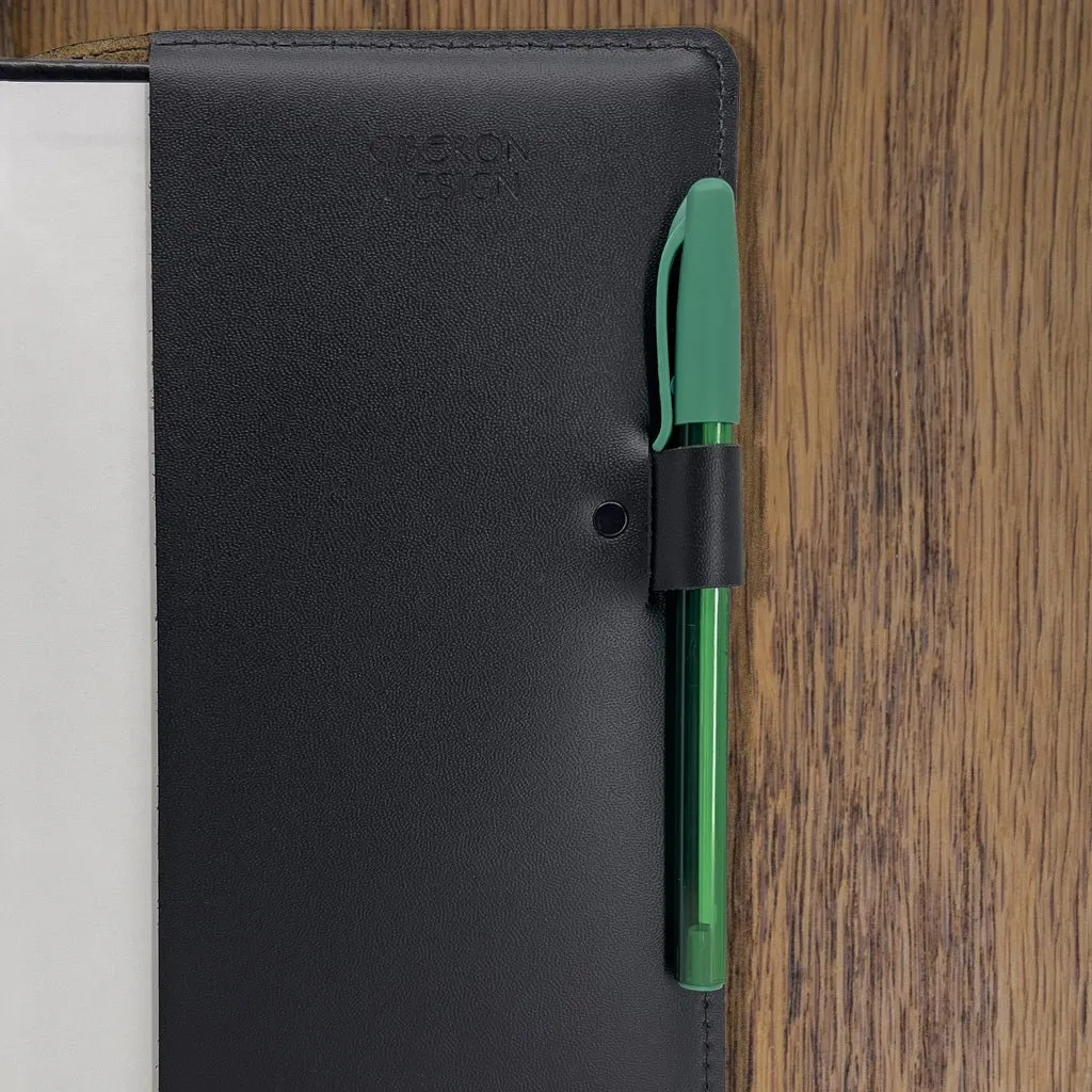 Leather Refillable Journal Notebook, Cat in Window
