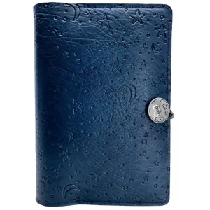 Leather Refillable Journal Notebook, Moon & Stars