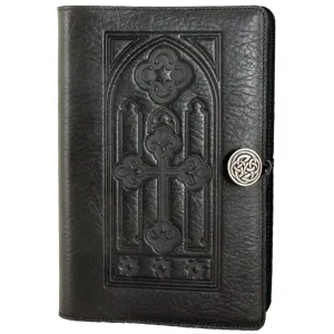 Leather Refillable Journal Notebook, Stained Glass