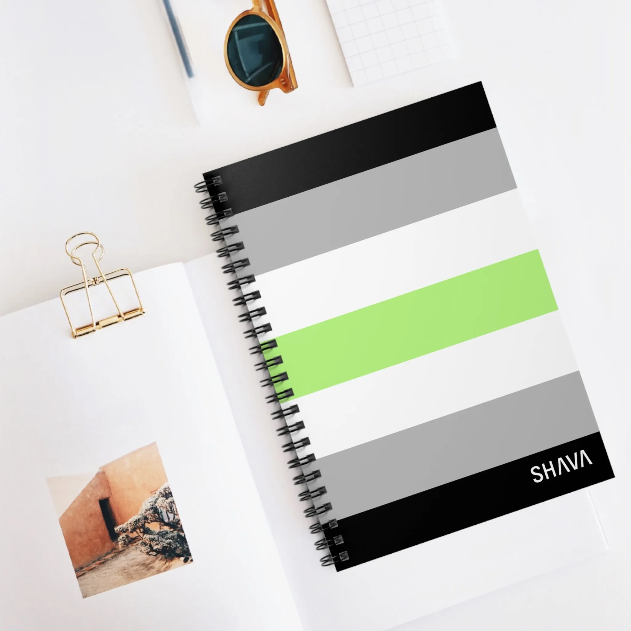 LGBTQ Spiral Notebook - Ruled Line - Agender Flag