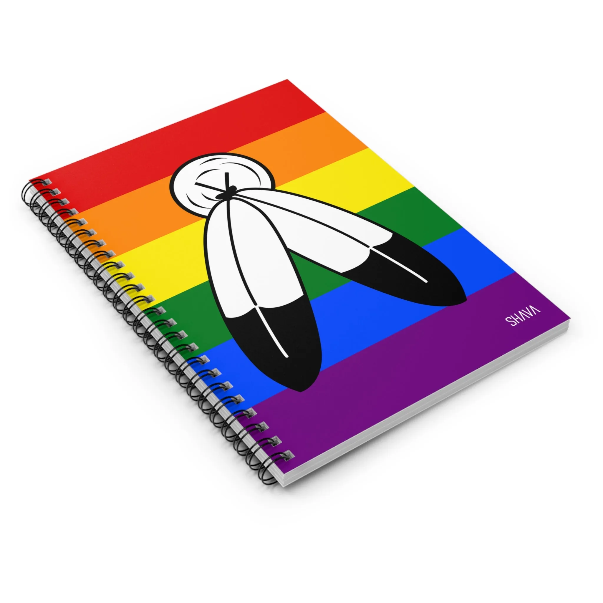 LGBTQ Spiral Notebook - Ruled Line - Two Spirit Flag