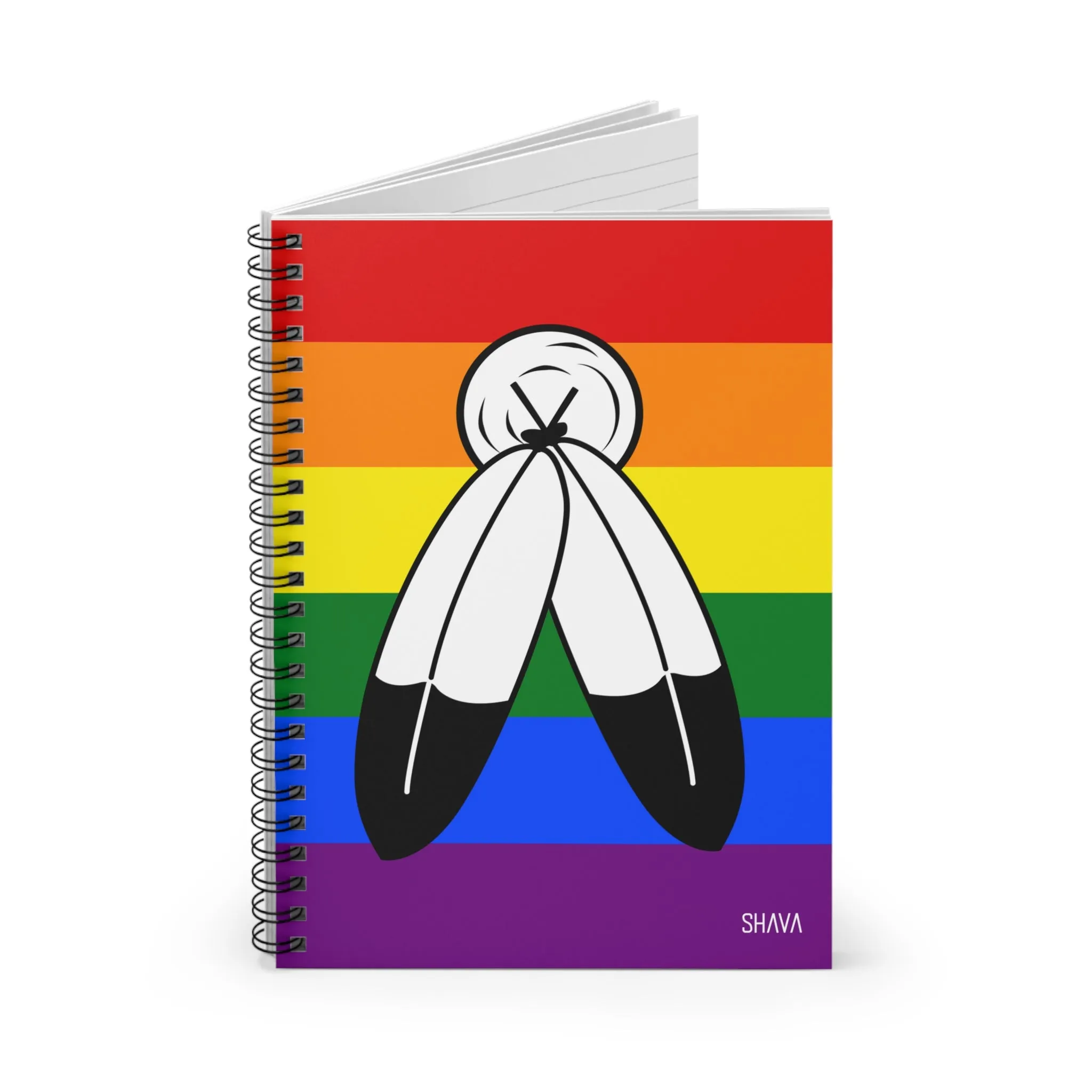 LGBTQ Spiral Notebook - Ruled Line - Two Spirit Flag