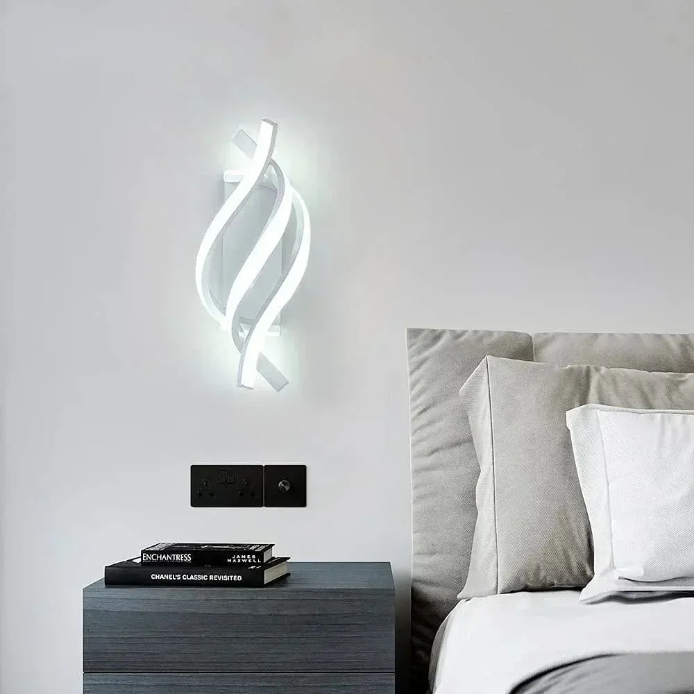 LuminousSpiral Curved Design Modern LED Wall Lamps
