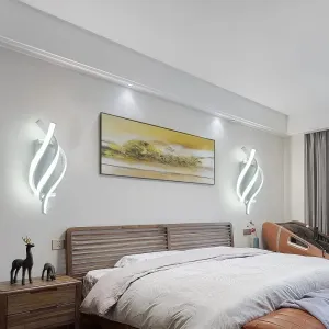 LuminousSpiral Curved Design Modern LED Wall Lamps