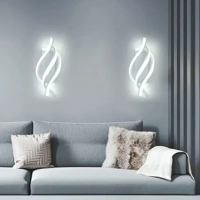 LuminousSpiral Curved Design Modern LED Wall Lamps