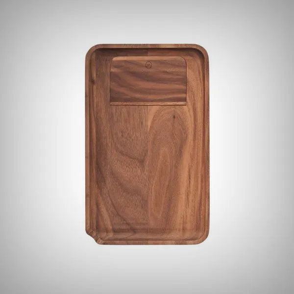 Marley Natural Black Walnut Rolling Tray & Smoked Glass Steamroller Bundle