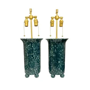Medium Ball Foot Lamp in Bursty Blue Burst Glaze