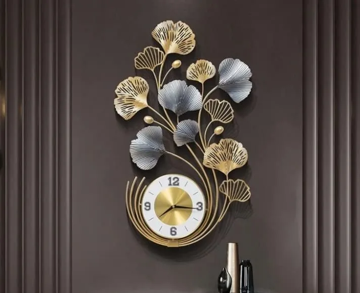 Metal Wall Clock Stylish for Living Bed Room Home Decor Art a Hanging Decorative Showpiece Item 16 x 30 Inch
