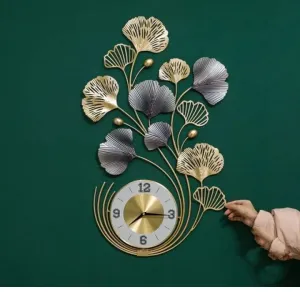 Metal Wall Clock Stylish for Living Bed Room Home Decor Art a Hanging Decorative Showpiece Item 16 x 30 Inch