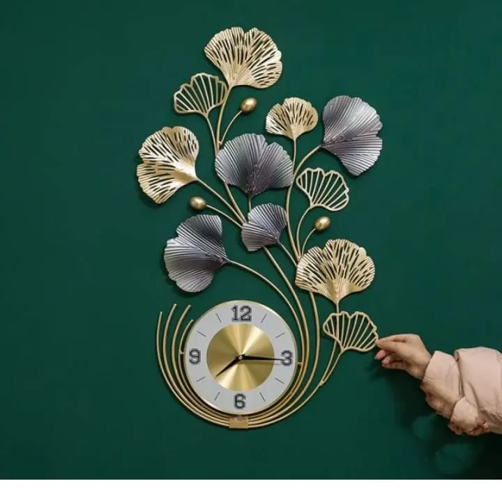 Metal Wall Clock Stylish for Living Bed Room Home Decor Art a Hanging Decorative Showpiece Item 16 x 30 Inch