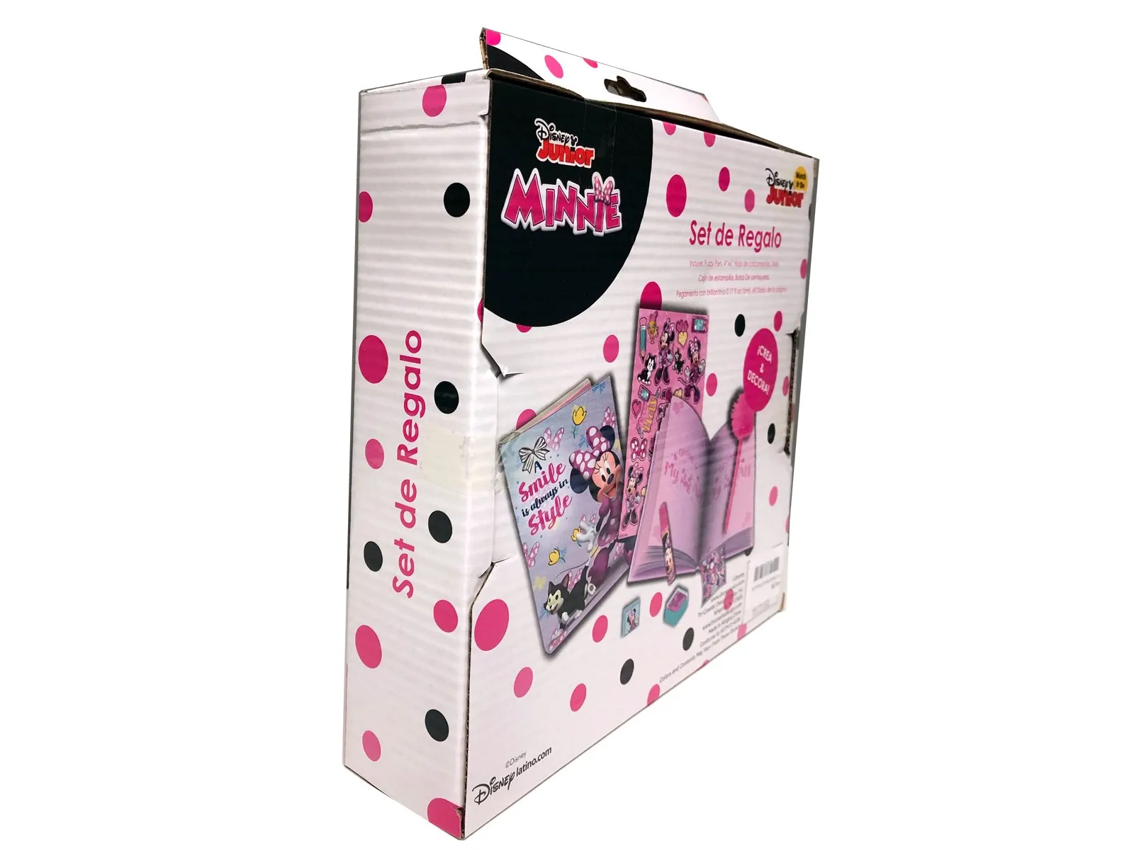 Minnie Mouse Diary Set in Box - Comes with diary, pen, stamper, stickers, and more (in Spanish cover)