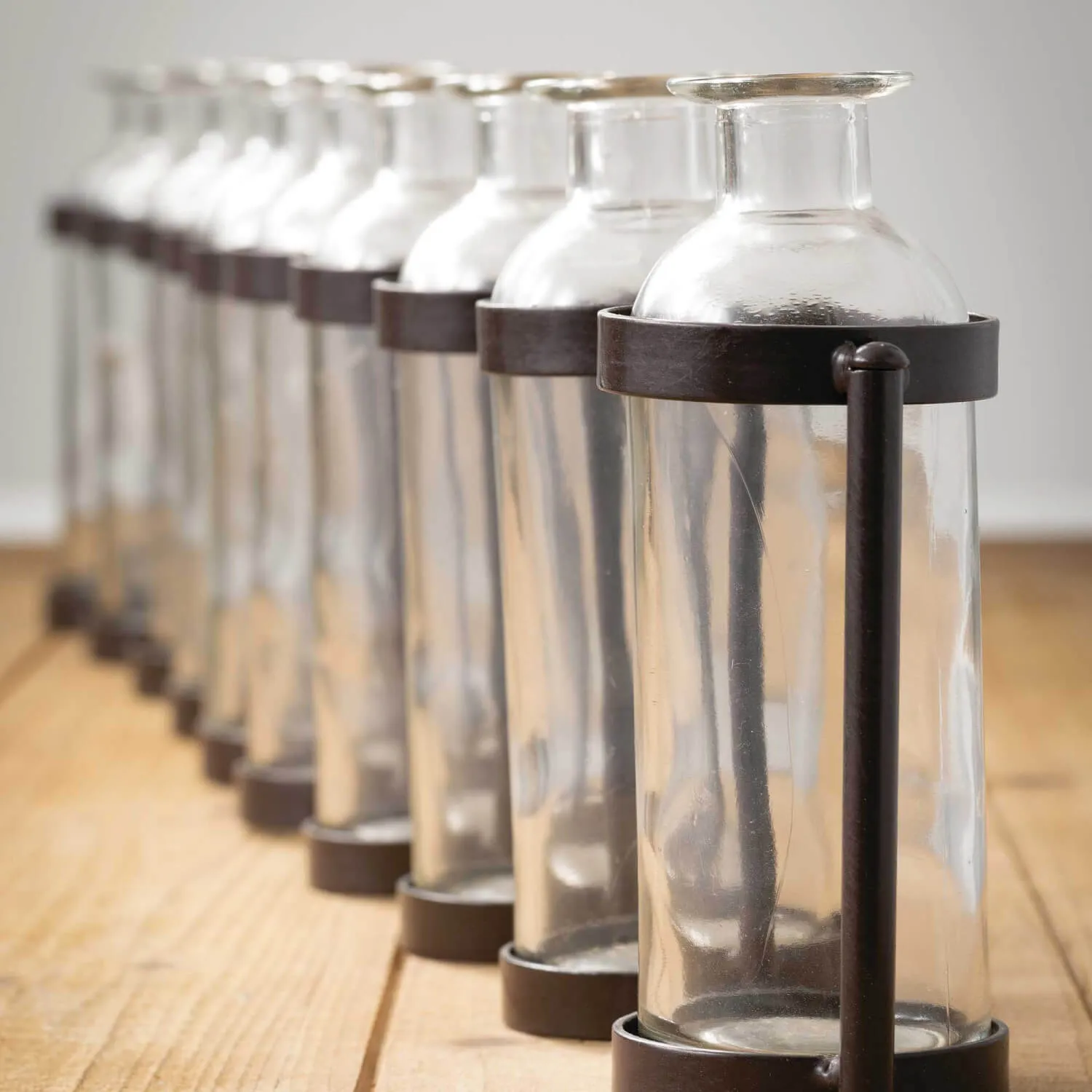 Modern 10 Connected Glass Bottle Vases