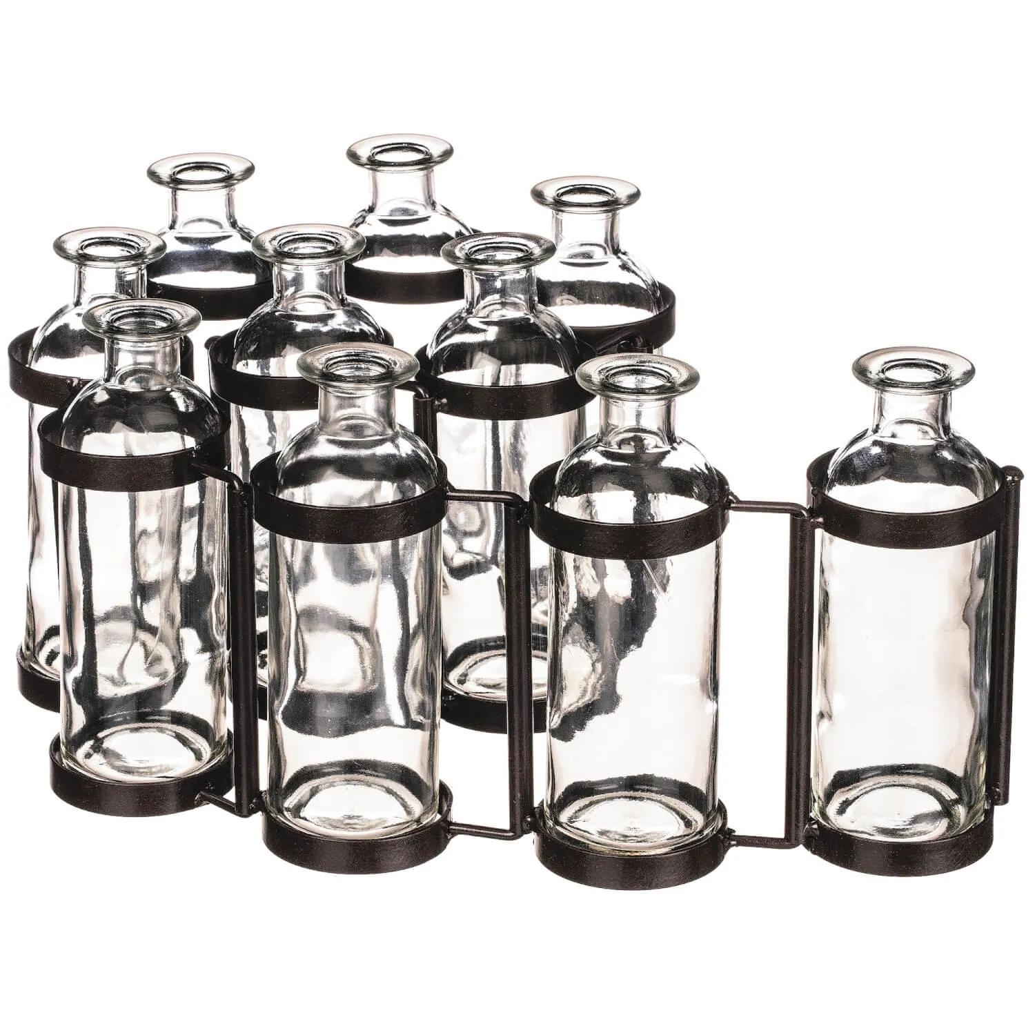 Modern 10 Connected Glass Bottle Vases