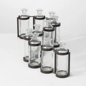 Modern 10 Connected Glass Bottle Vases