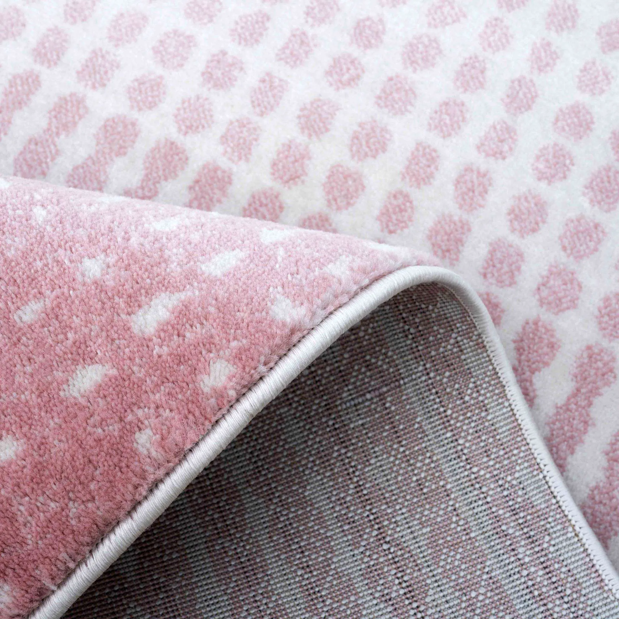 Modern Blush Spotted Ombre Effect Living Room Rug - Dottie