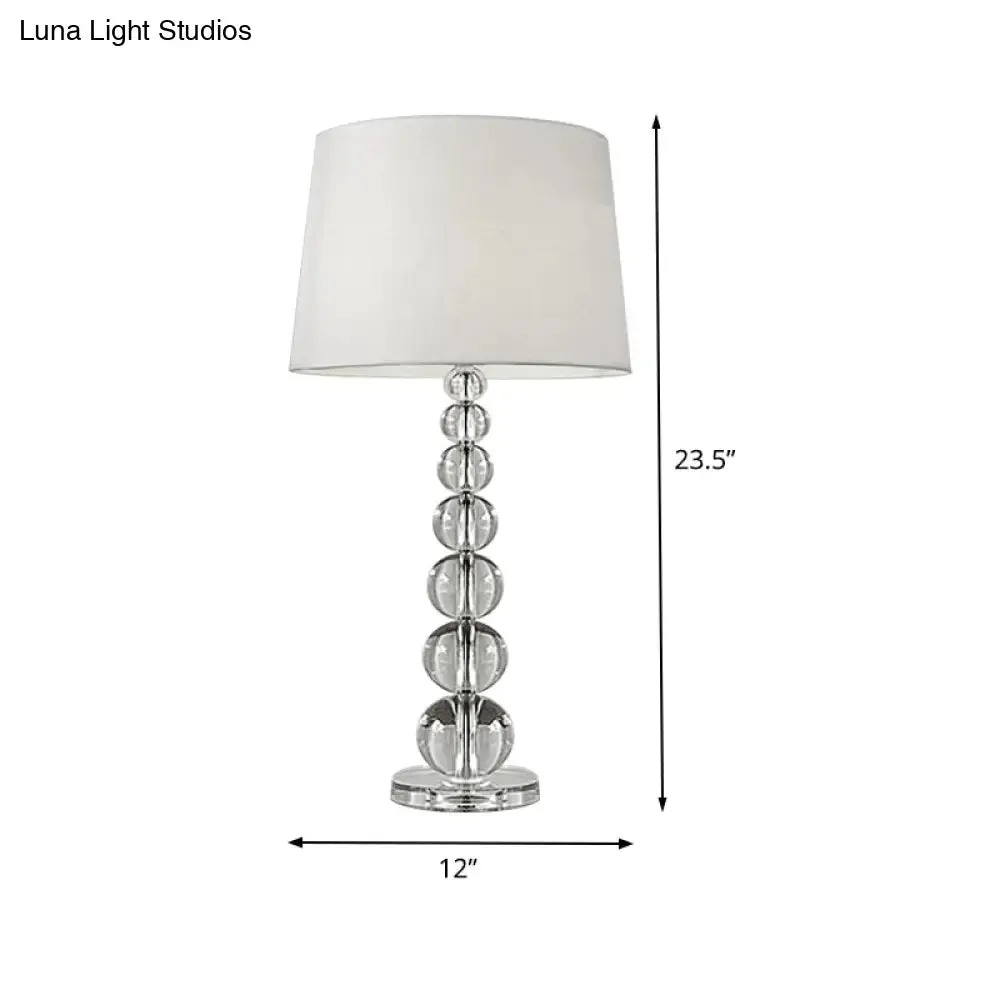 Modern Hand-Cut Crystal Sphere Task Light - 12"/14" Wide - 1 Head - White Nightstand Lamp