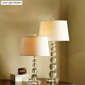 Modern Hand-Cut Crystal Sphere Task Light - 12"/14" Wide - 1 Head - White Nightstand Lamp