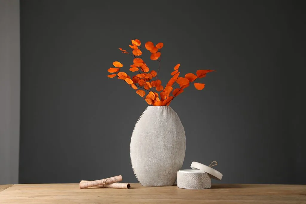 Modern Textured Flower Vase | White Decor | Polyresin White Vase | European Polyresin Vase