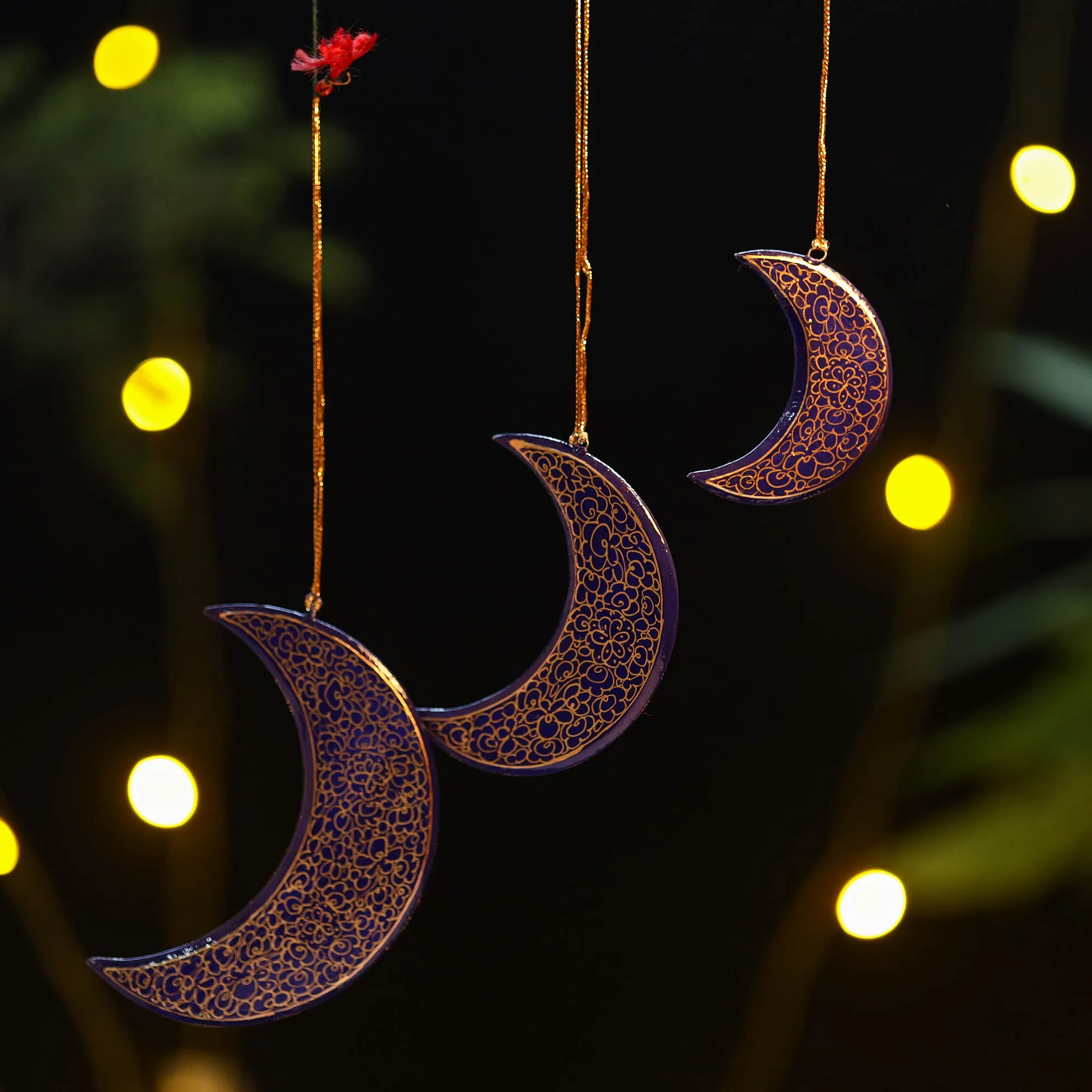 Moon - Kashmir Handpainted Christmas Decor Ornament 39