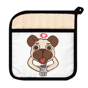 More Pug Coffee Please Pot Holder with Pocket