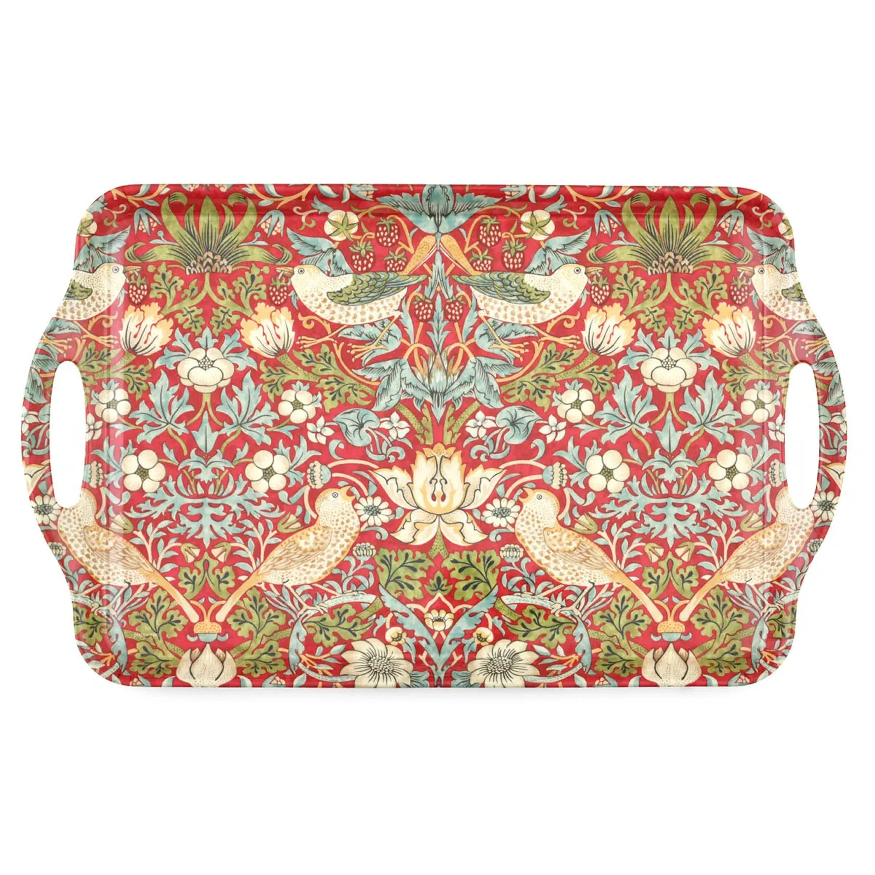 Morris & Co. 40cm Red Strawberry Thief Large Tray