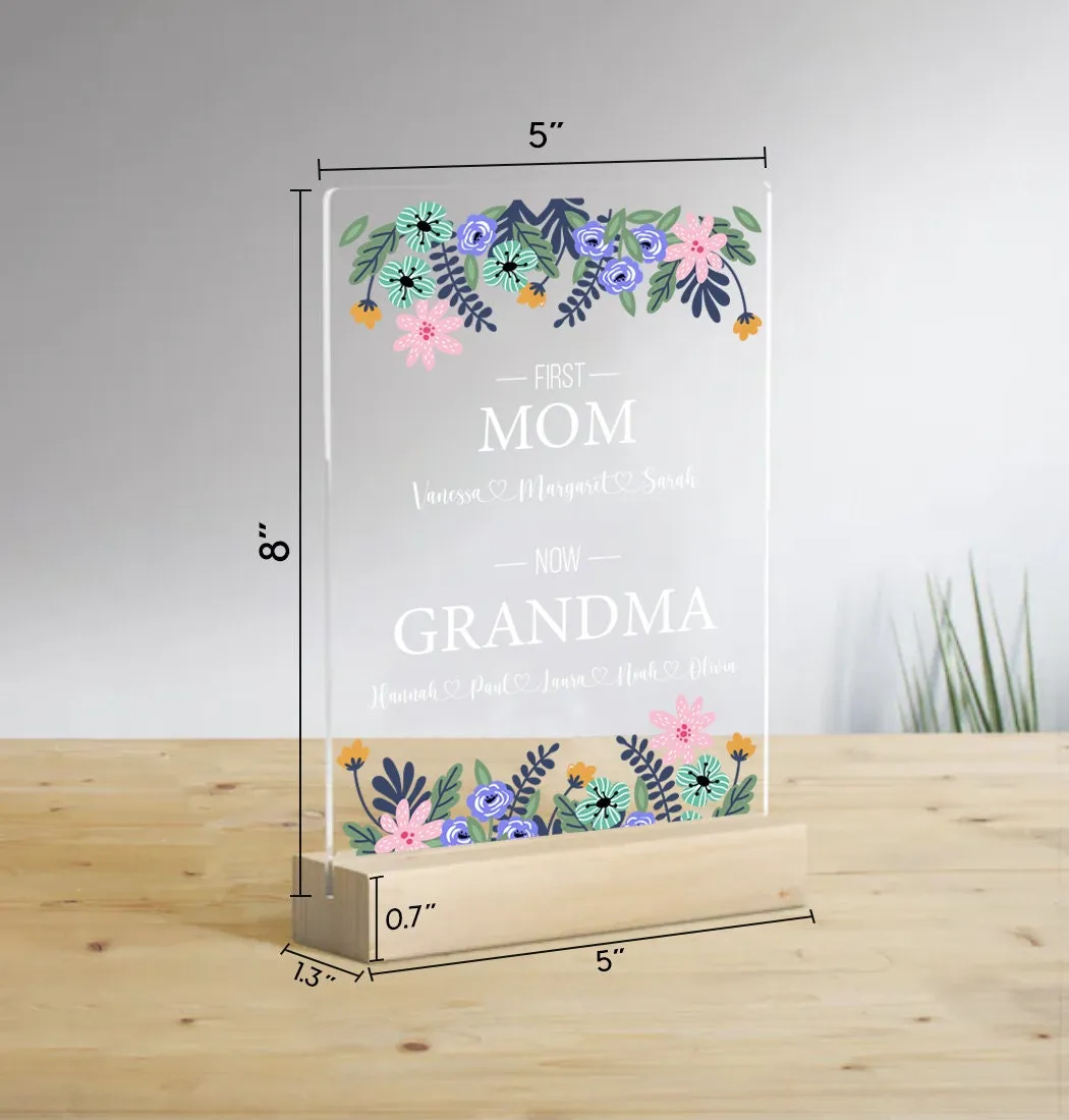 Mothers Day Gift Stand, New Grandma Gift, Gift For Nana, Kids and Grandkids Name Display, Gift Ideas For Mom, Family Tree Plaque for Gigi