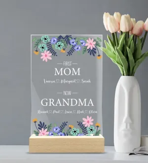 Mothers Day Gift Stand, New Grandma Gift, Gift For Nana, Kids and Grandkids Name Display, Gift Ideas For Mom, Family Tree Plaque for Gigi