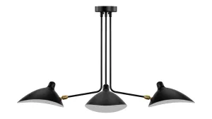 Mouille - Mouille Three Arm Ceiling Light, Small, Black