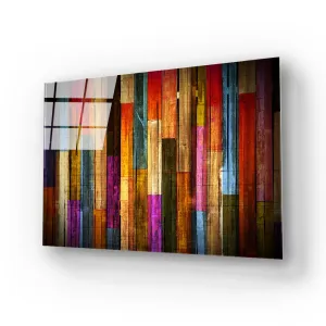 Multi-Coloured Wooden Wall Glass Wall Art