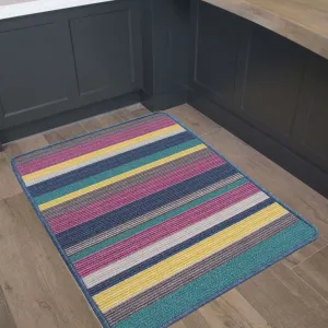Multi Stripe Washable Non Slip Rug