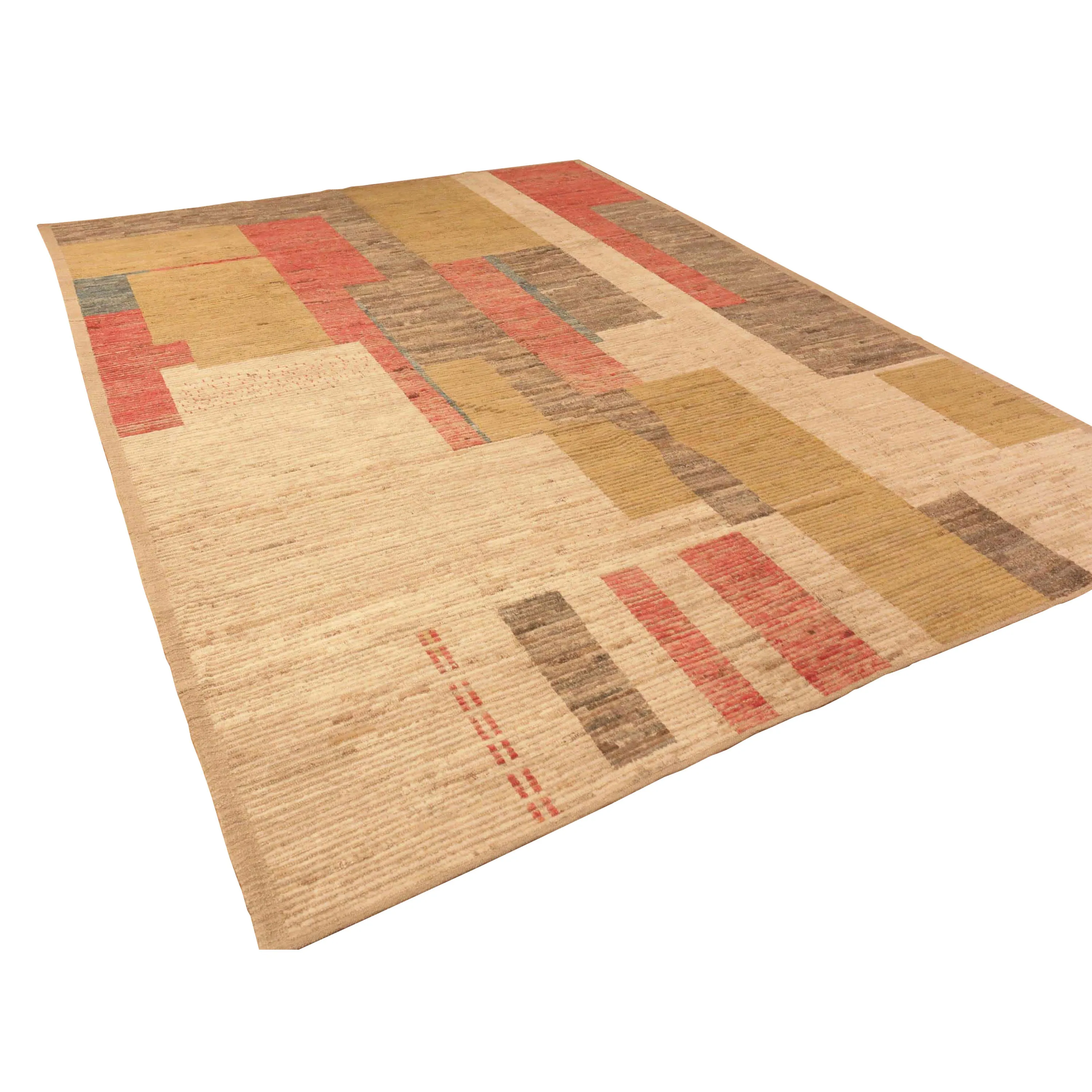 Multicolored Zameen Modern Wool Rug - 9'6" x 12'