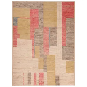 Multicolored Zameen Modern Wool Rug - 9'6" x 12'