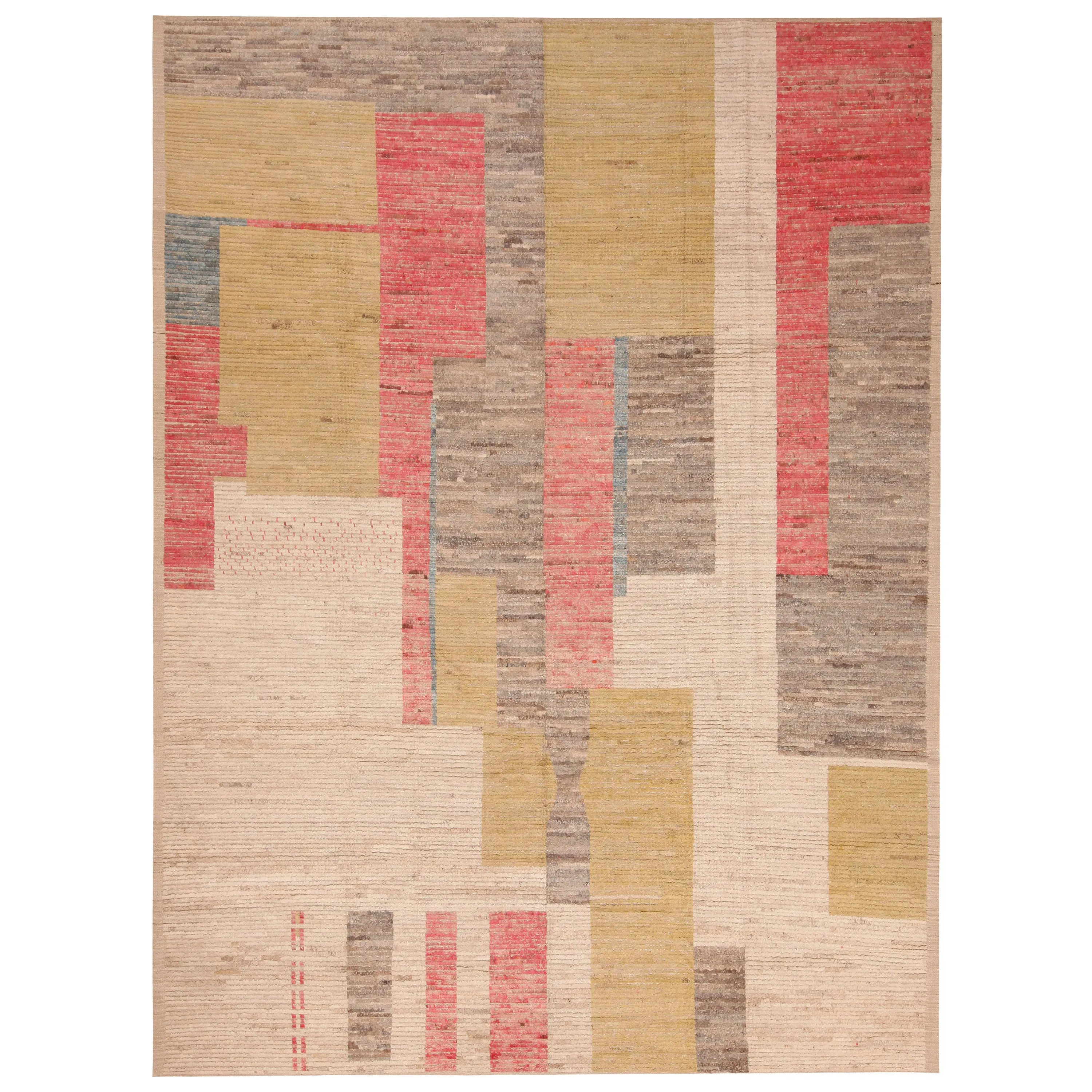 Multicolored Zameen Modern Wool Rug - 9'6" x 12'