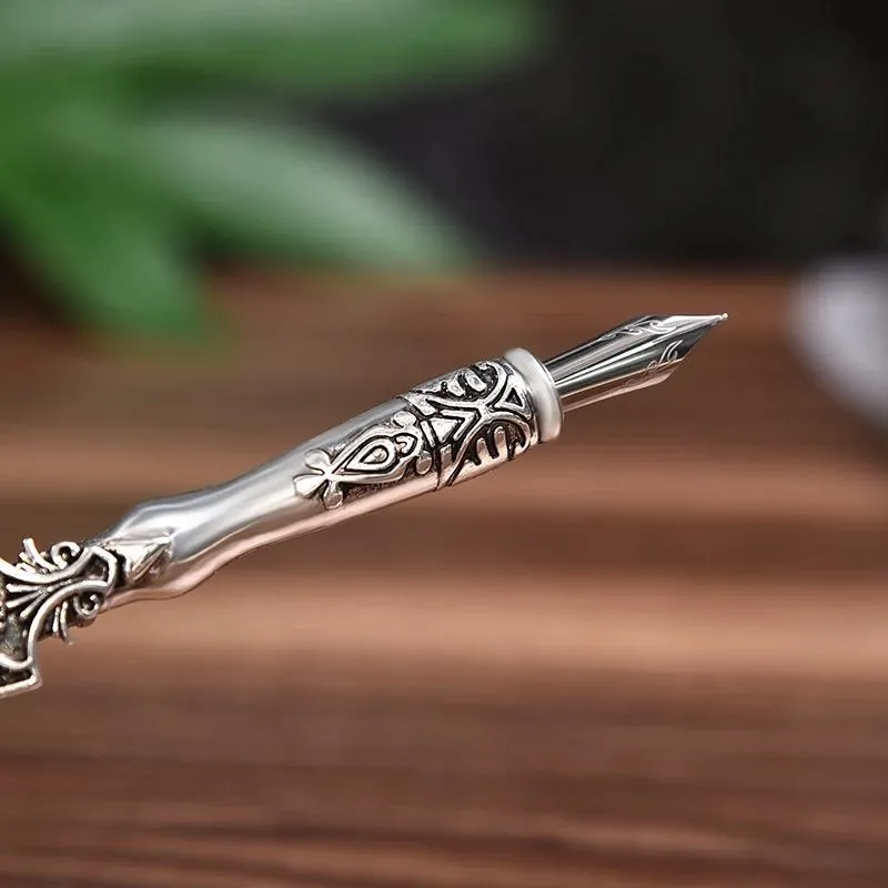 Natural Peacock Eye Pheasant Retro Feather Calligraphy Dip Quill Pen
