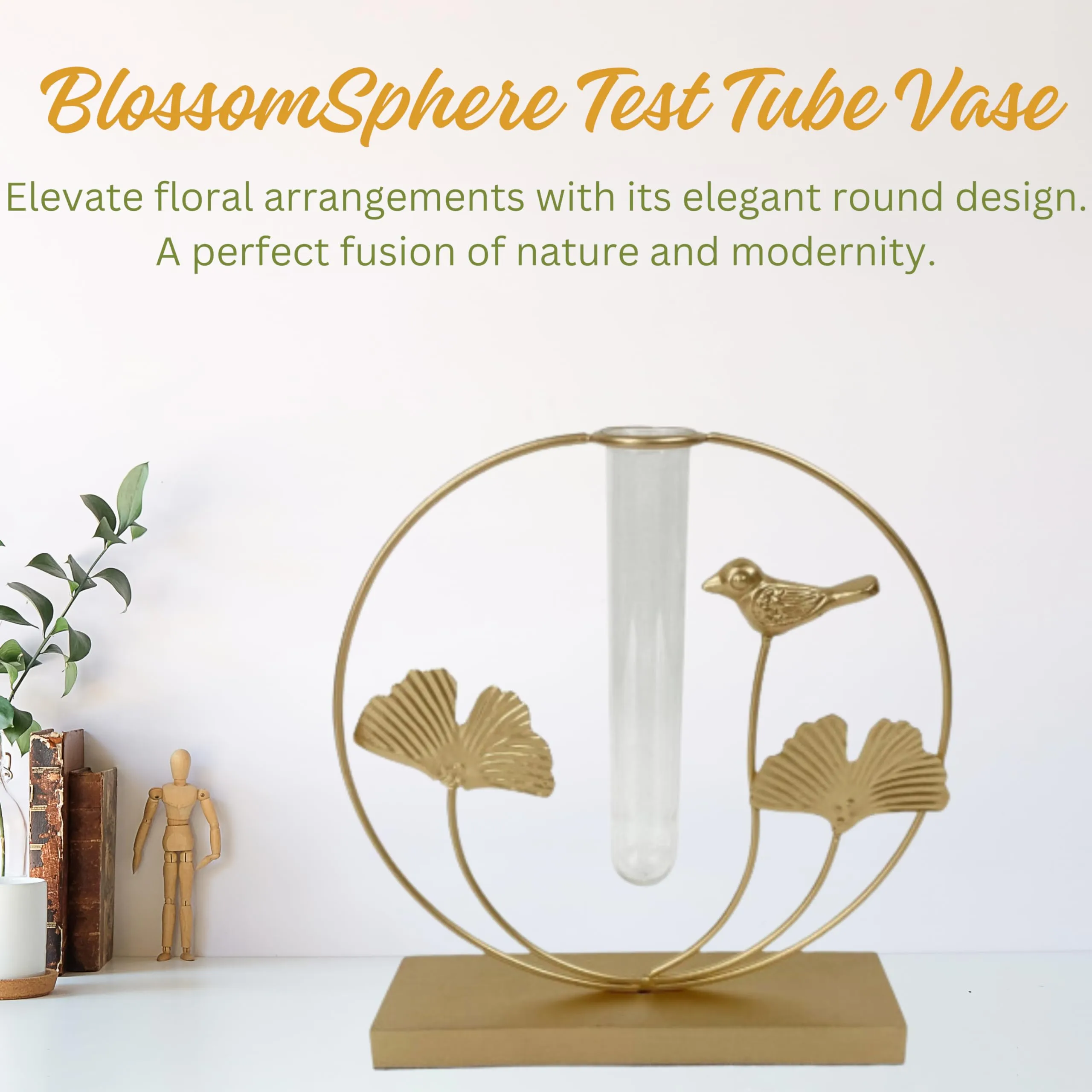 Nature at Homes - Blossom Sphere Test Tube Vase for Flowers Plants Home Decor Living Room Bedroom Hall Kitchen Office Table Top Desk Centerpiece Decoration Gifting Items