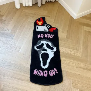 'No you hang up' Black Ghost Tufted Rug
