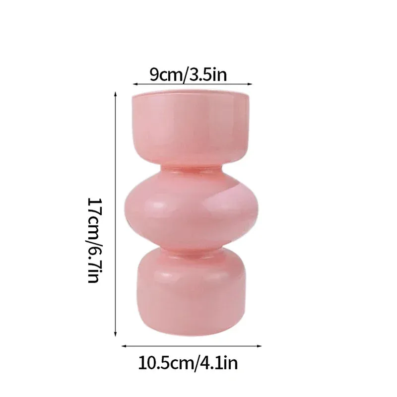 Nordic Glass Vase Flower Bottle Arrangement Container Hydroponics Plant Bottle Desktop Ornament Home Decor Accessory