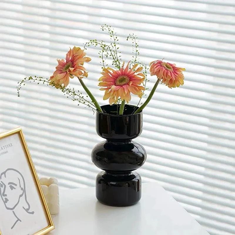 Nordic Glass Vase Flower Bottle Arrangement Container Hydroponics Plant Bottle Desktop Ornament Home Decor Accessory