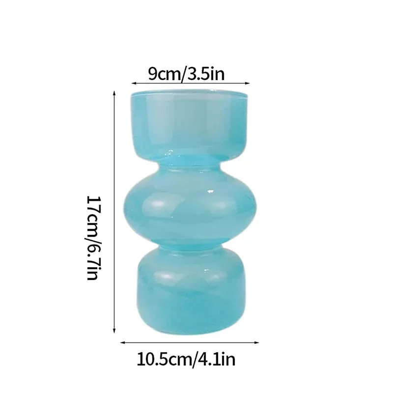 Nordic Glass Vase Flower Bottle Arrangement Container Hydroponics Plant Bottle Desktop Ornament Home Decor Accessory